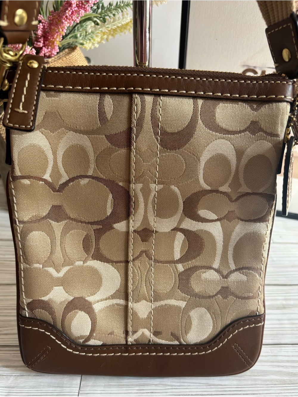 Coach Signature Canvas Crossbody Bag in Beige - Picture 2 of 13